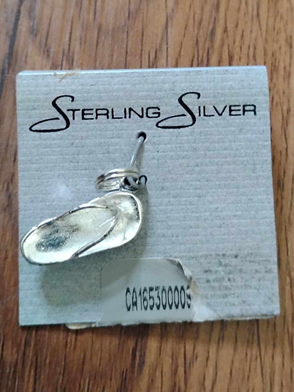 NWT Vintage Sterling Silver Flip-Flop Sandal Charm Novelty Jewelry